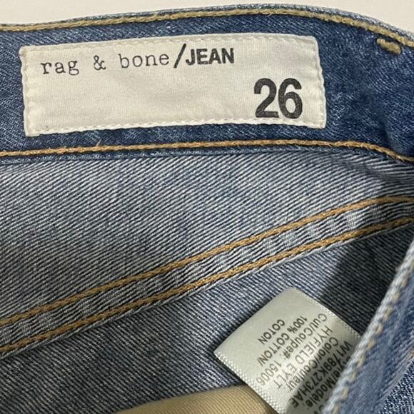 Rag & Bone Cropped Jeans Studded Grommet Straight Leg Eyelet Raw Hem Denim Sz 26 - Picture 4 of 11